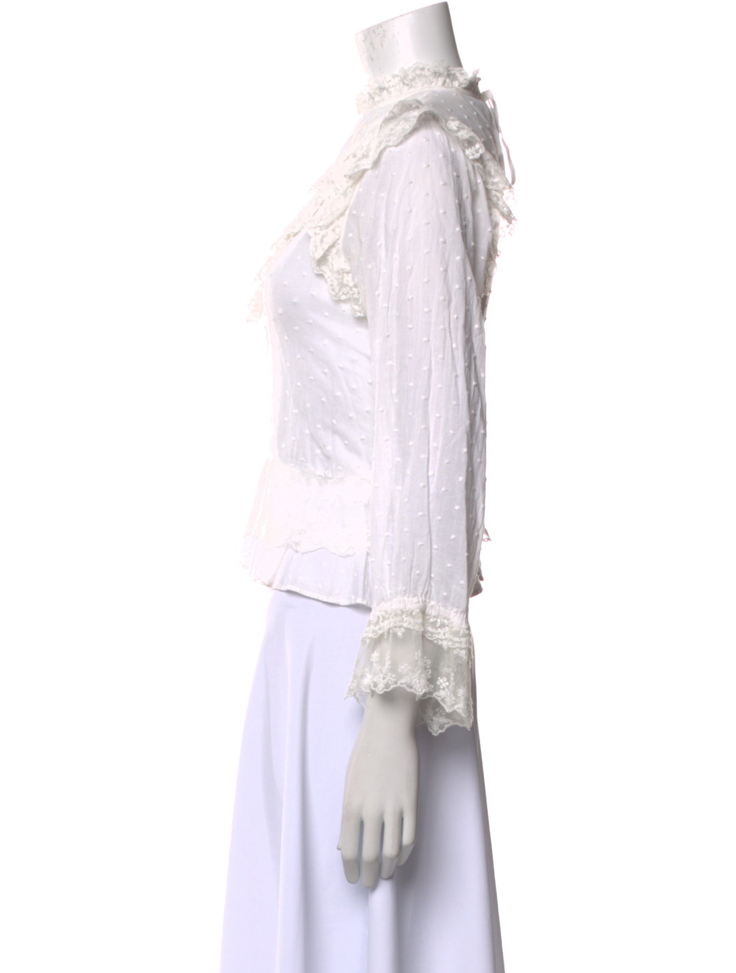 Ulla Johnson Mock Neck Three-Quarter Sleeve Blouse