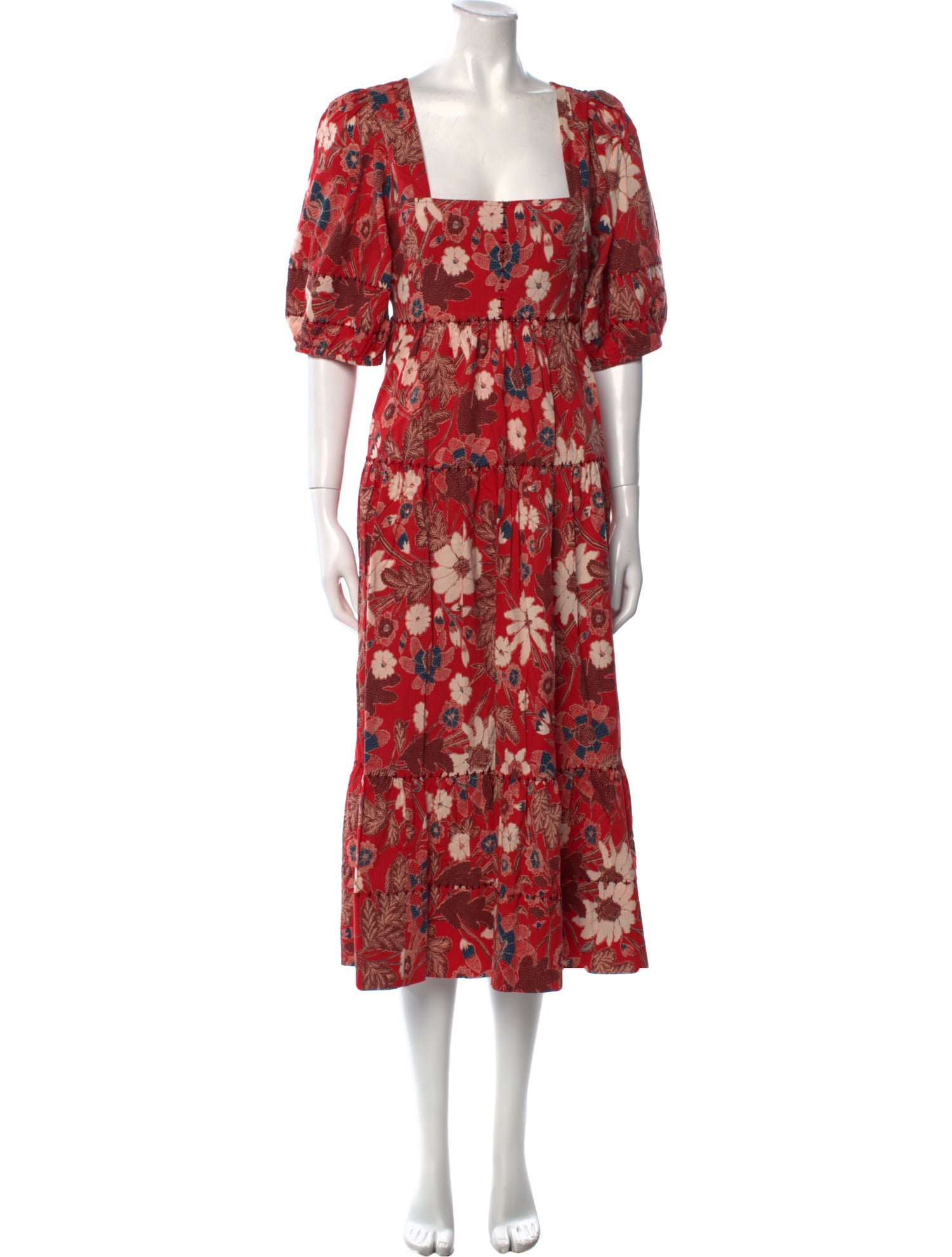 Ulla Johnson Floral Print Midi Length Dress