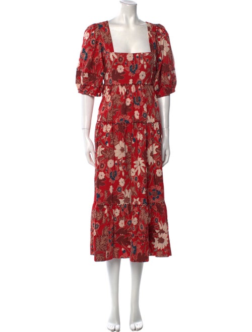 Ulla Johnson Floral Print Midi Length Dress