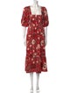 Ulla Johnson Floral Print Midi Length Dress