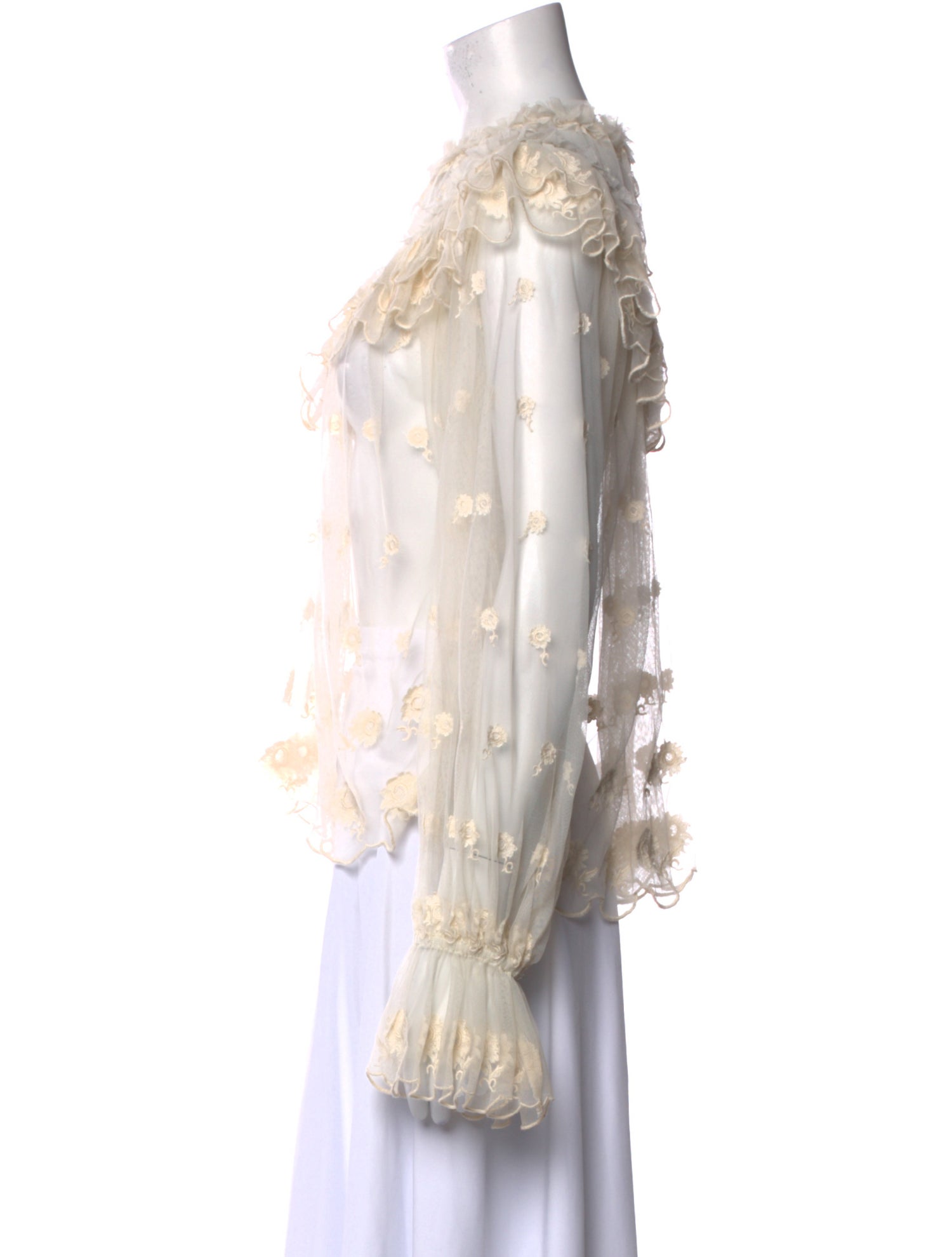 Ulla Johnson Crew Neck Long Sleeve Blouse