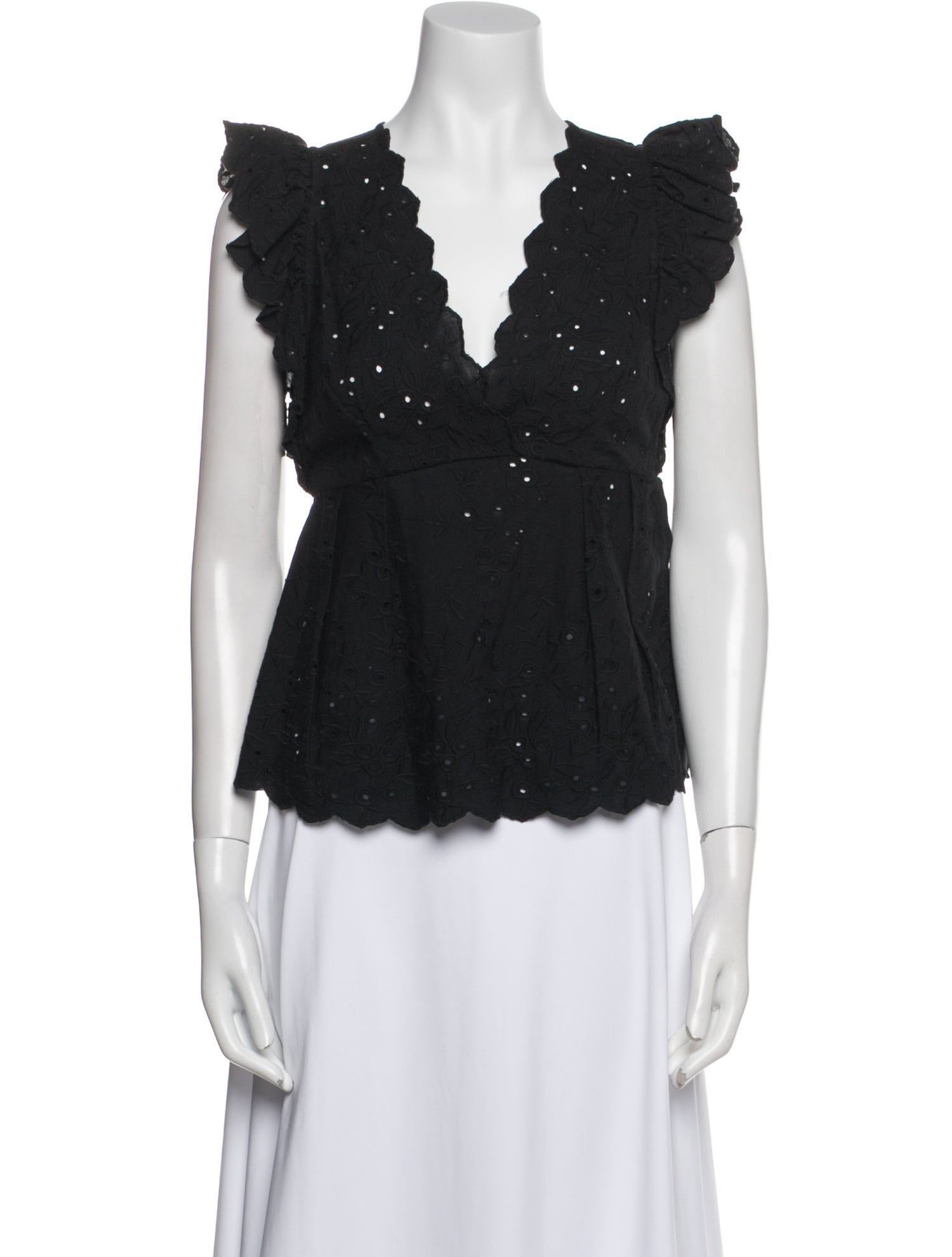 Ulla Johnson V-Neck Short Sleeve Blouse