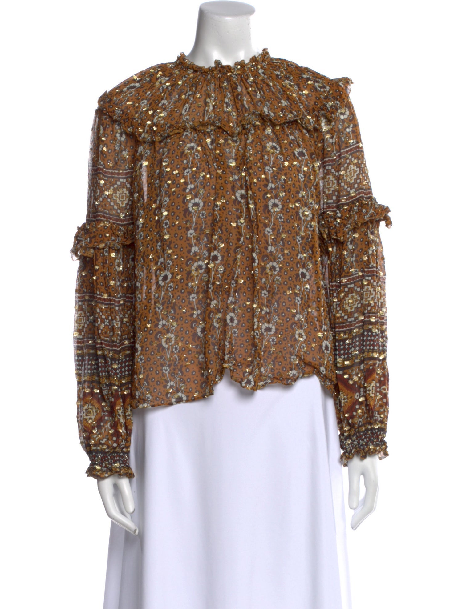 Ulla Johnson Silk Floral Print Blouse