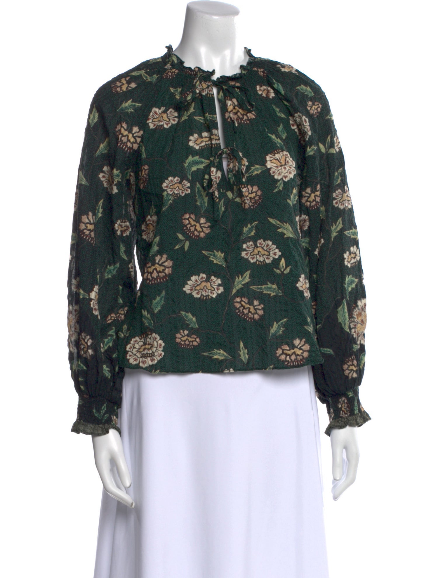 Ulla Johnson Floral Print Mock Neck Blouse
