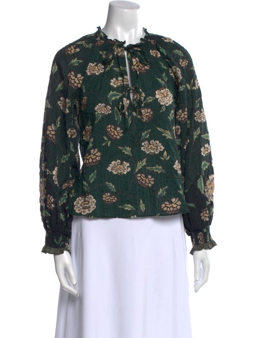 Ulla Johnson Floral Print Mock Neck Blouse
