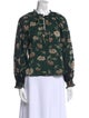 Ulla Johnson Floral Print Mock Neck Blouse