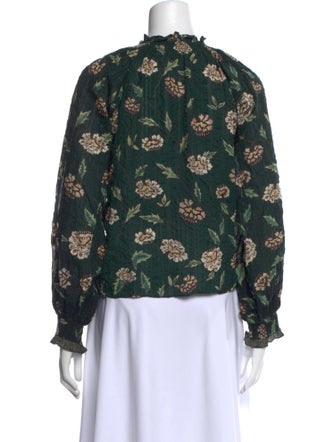 Ulla Johnson Floral Print Mock Neck Blouse
