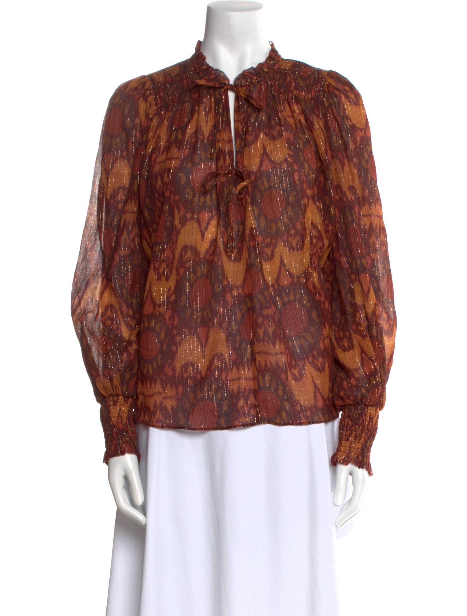 Ulla Johnson Printed Mock Neck Blouse