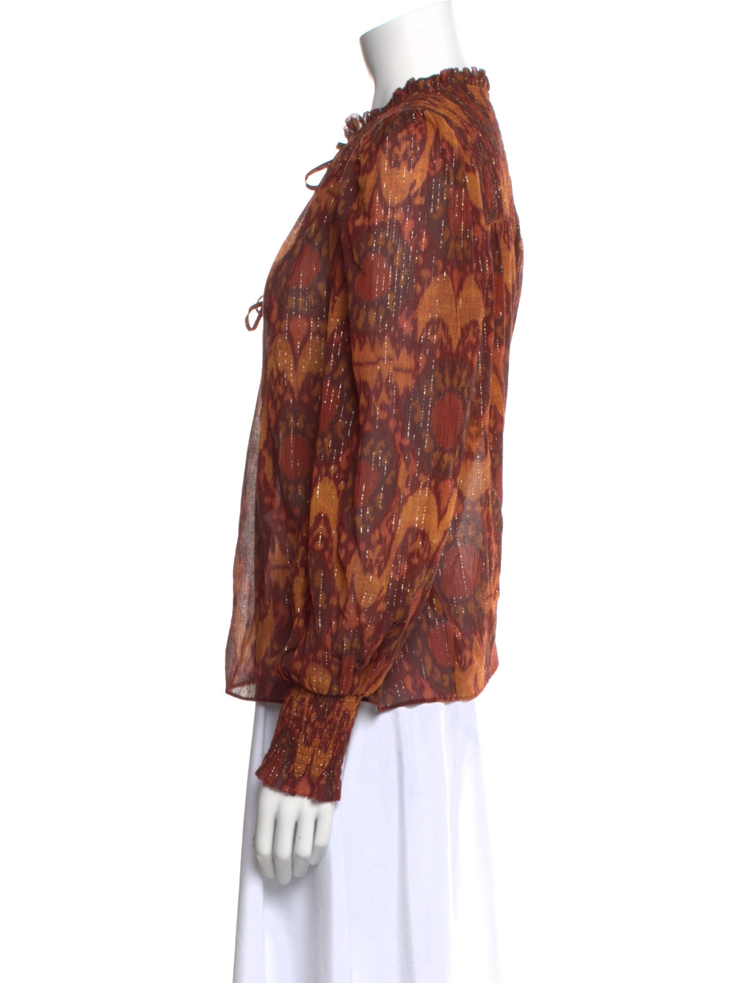 Ulla Johnson Printed Mock Neck Blouse