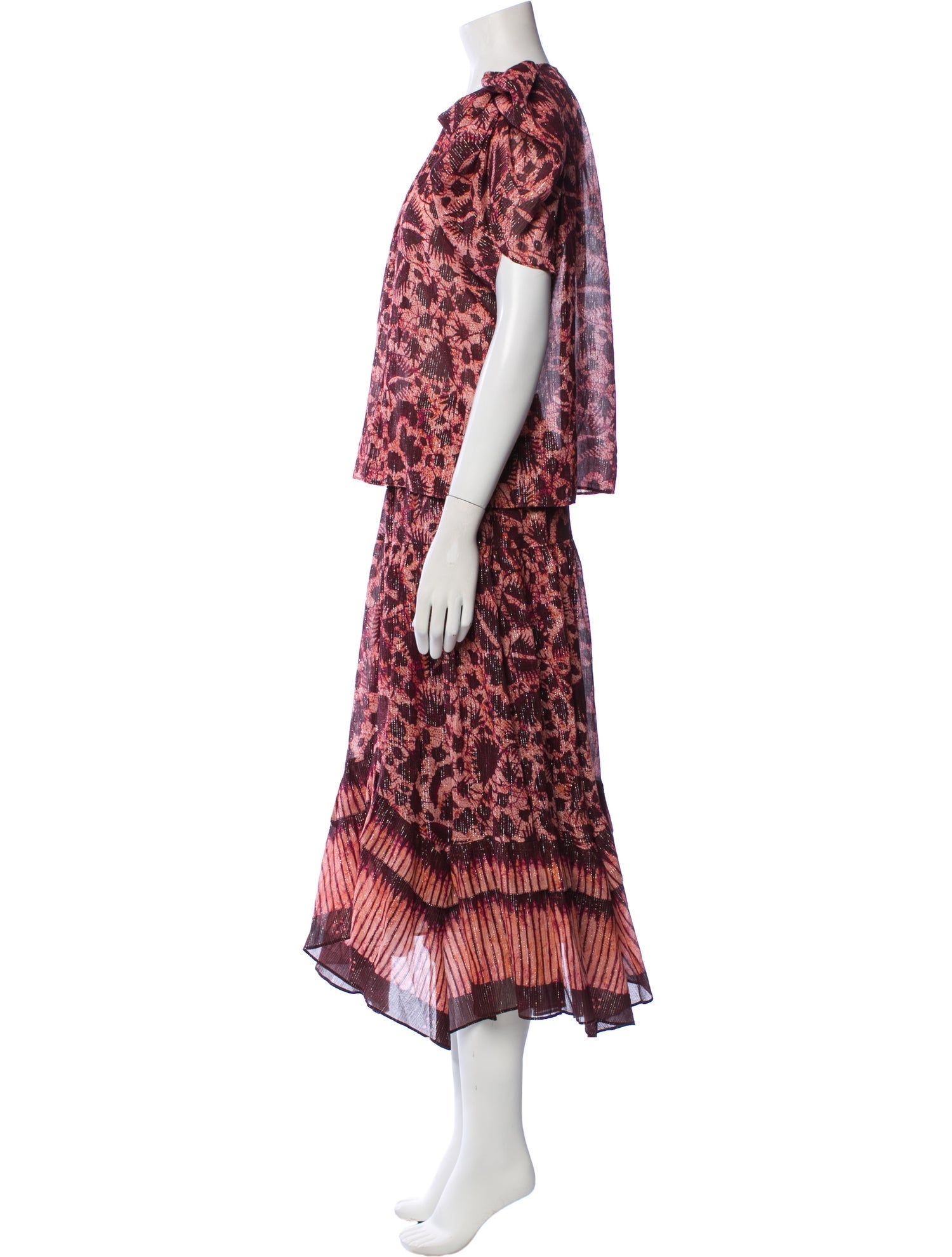 Ulla Johnson Printed Ruffle Embellishment Skirt Set w/ Tags