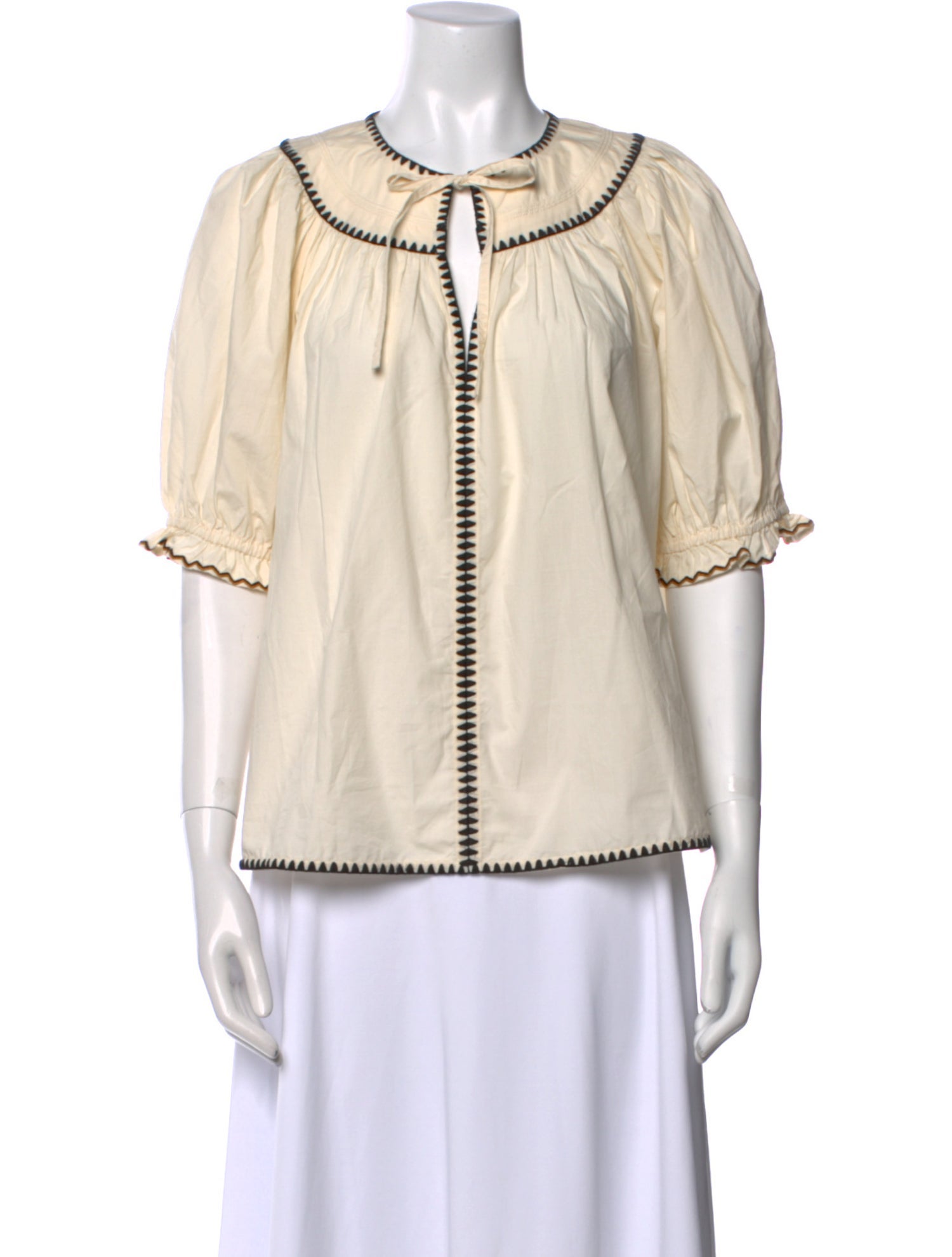 Ulla Johnson Crew Neck Three-Quarter Sleeve Blouse w/ Tags