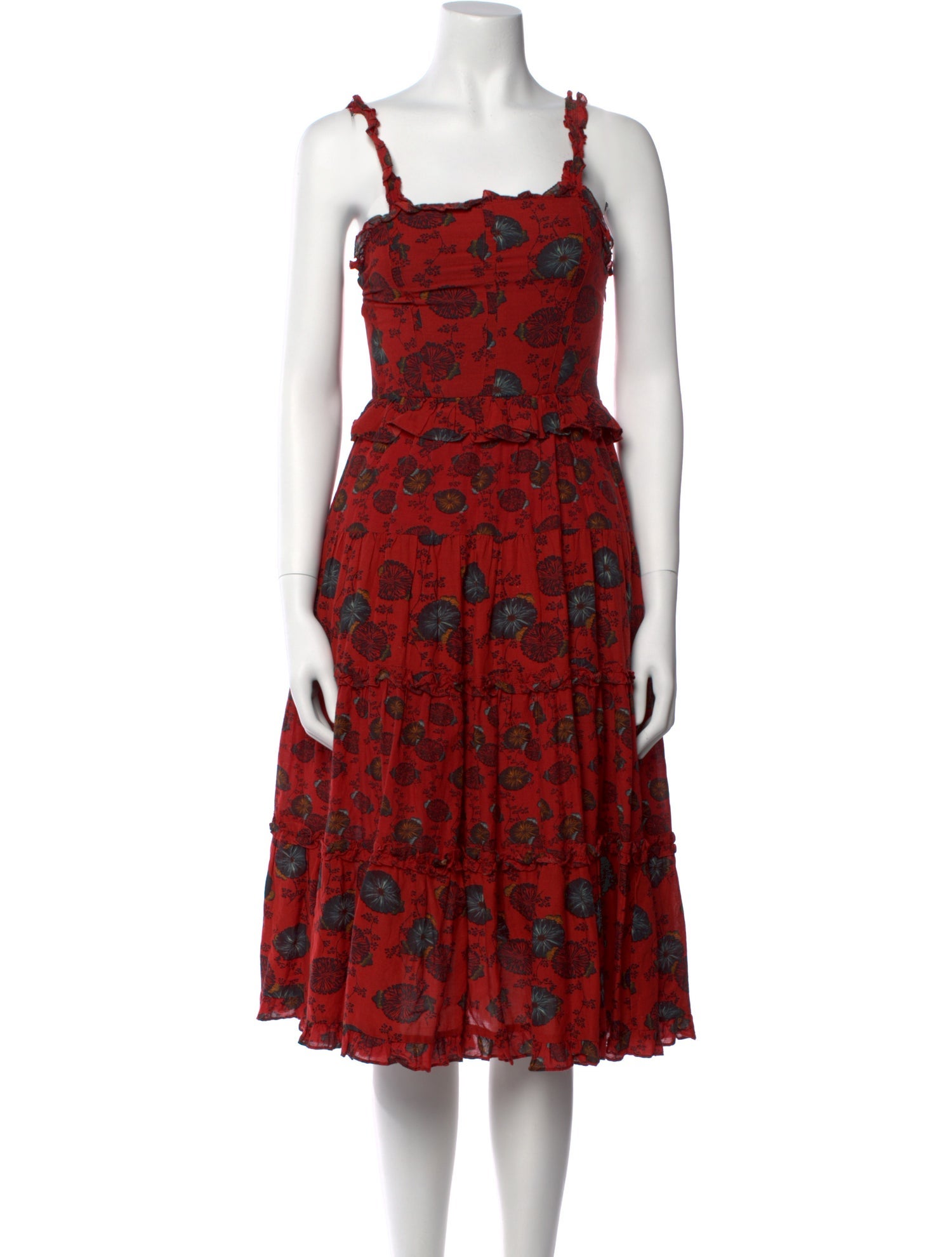 Ulla Johnson Floral Print Midi Length Dress