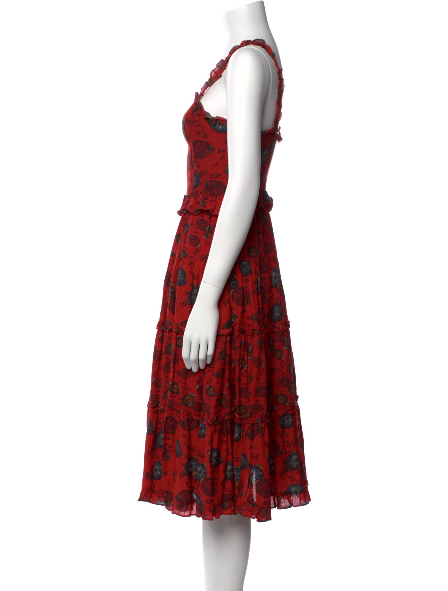 Ulla Johnson Floral Print Midi Length Dress