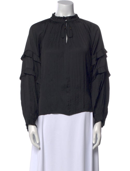 Ulla Johnson Mock Neck Three-Quarter Sleeve Blouse