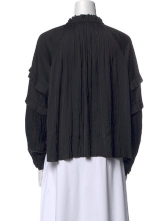 Ulla Johnson Mock Neck Three-Quarter Sleeve Blouse