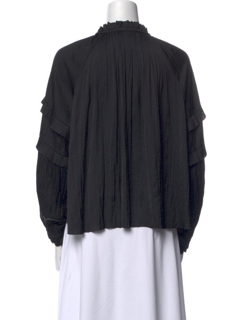 Ulla Johnson Mock Neck Three-Quarter Sleeve Blouse