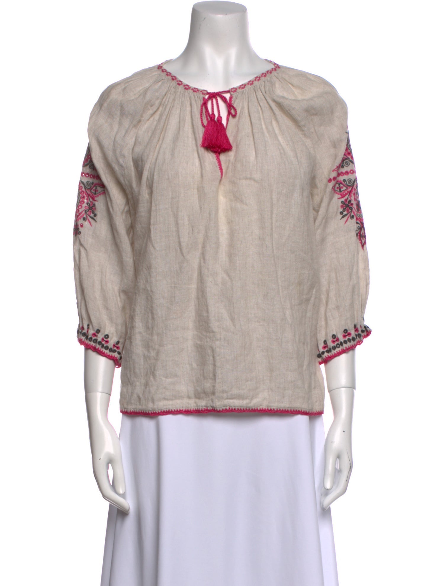 Ulla Johnson Printed Tie Neck Blouse