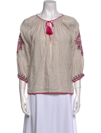 Ulla Johnson Printed Tie Neck Blouse