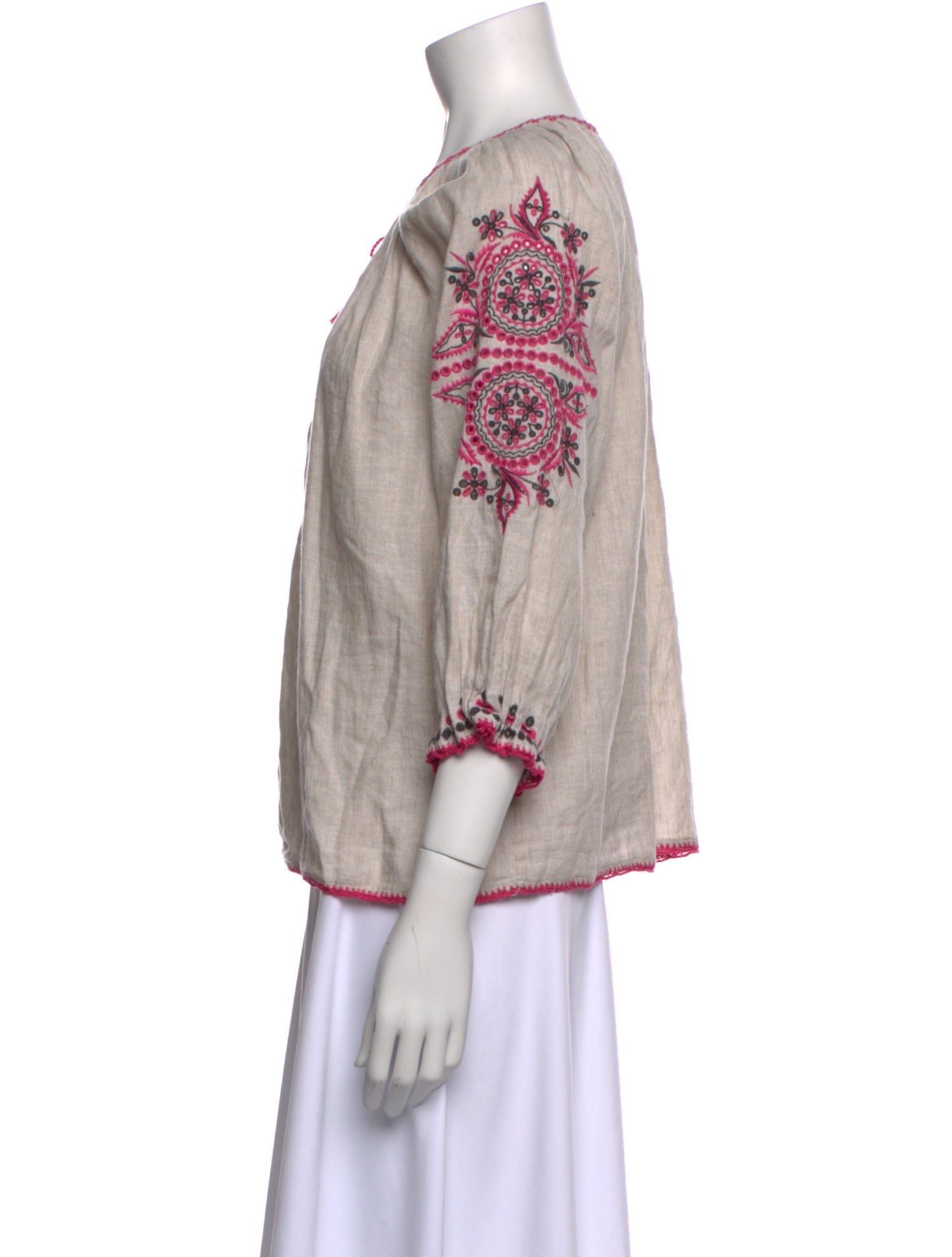 Ulla Johnson Printed Tie Neck Blouse