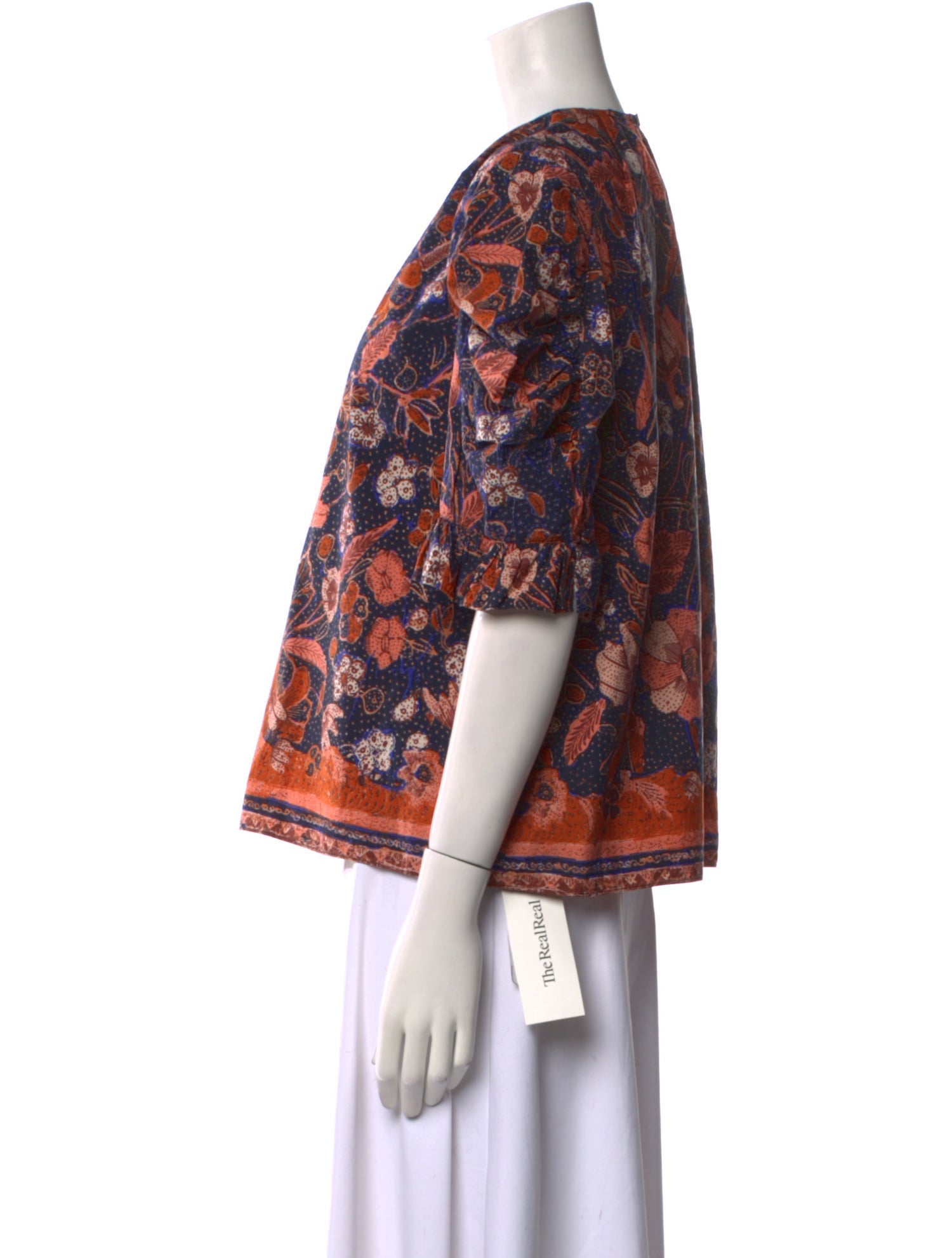 Ulla Johnson Floral Print Crew Neck Blouse