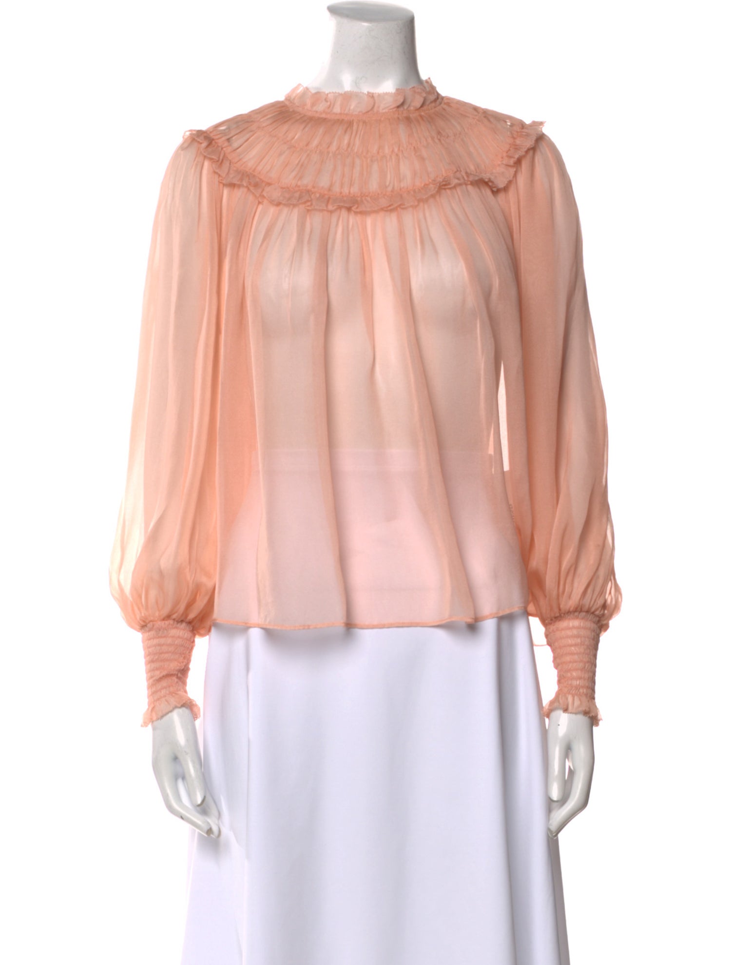 Ulla Johnson Silk Mock Neck Blouse