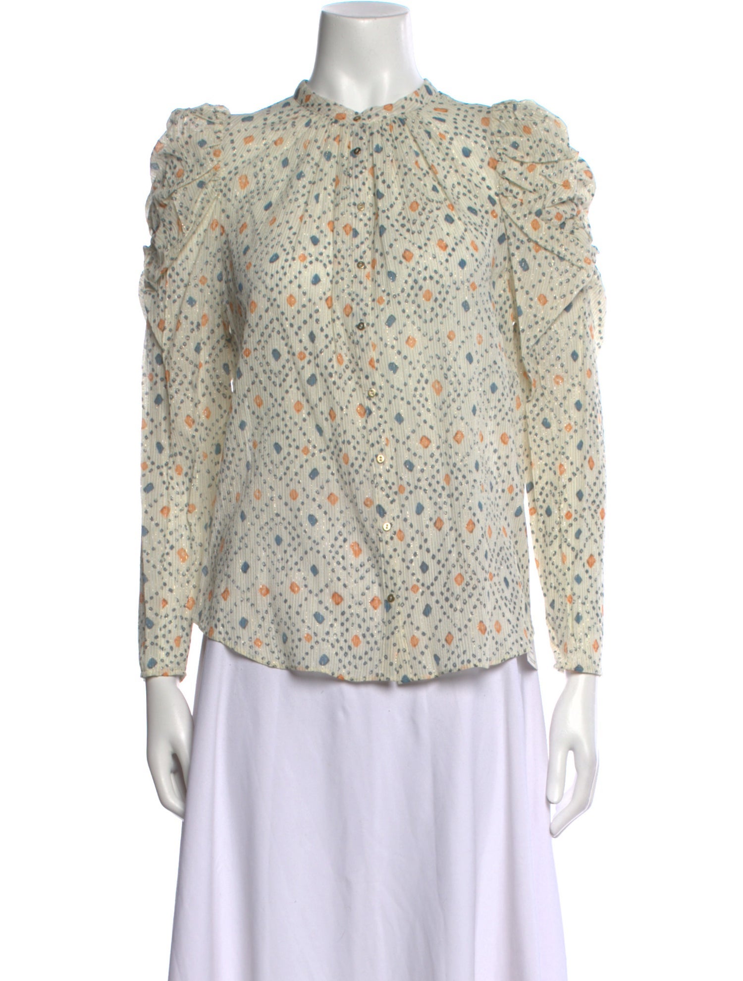 Ulla Johnson Floral Print Mock Neck Blouse