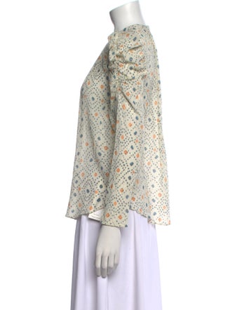 Ulla Johnson Floral Print Mock Neck Blouse