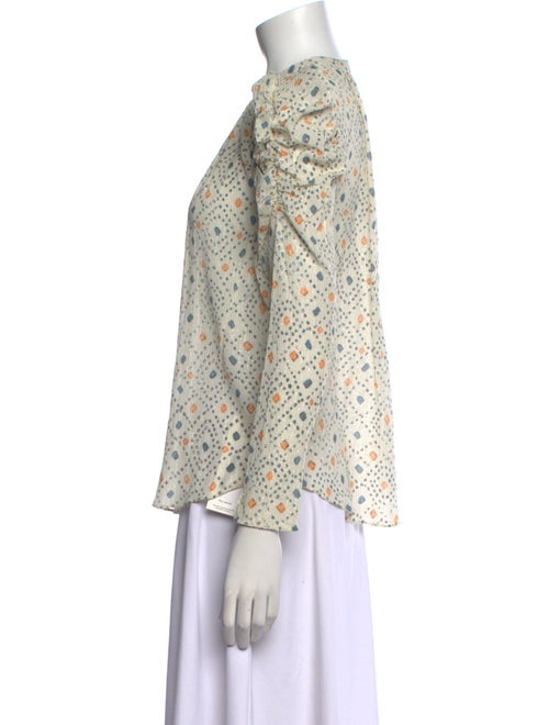 Ulla Johnson Floral Print Mock Neck Blouse