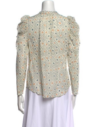 Ulla Johnson Floral Print Mock Neck Blouse