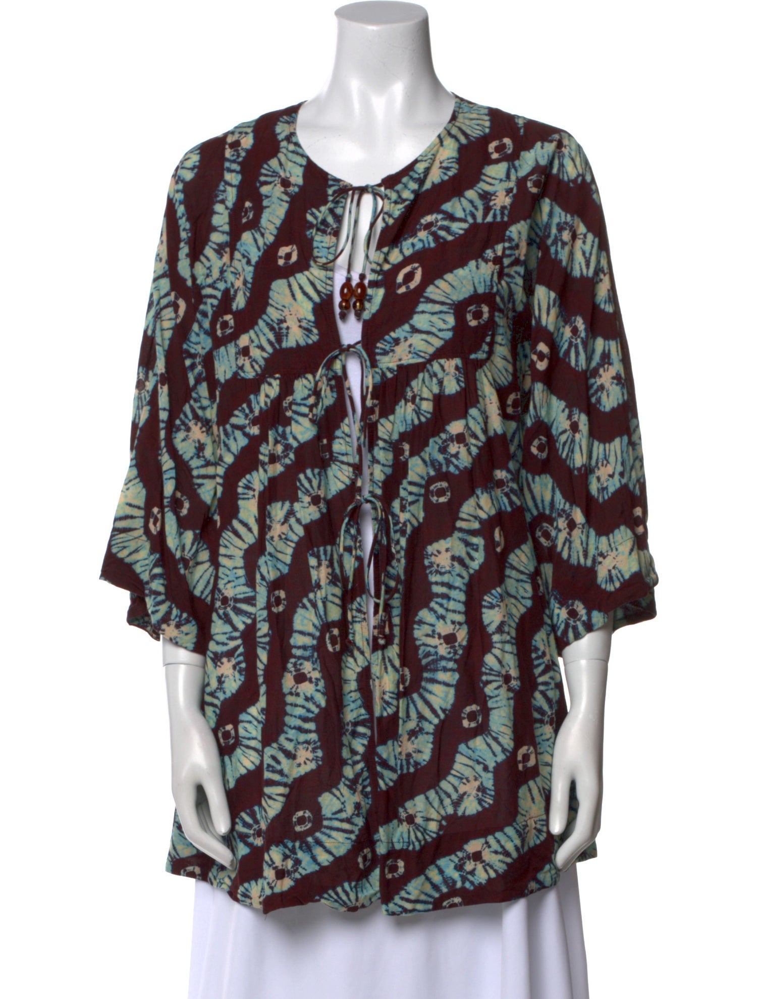 Ulla Johnson Printed Tie Neck Tunic