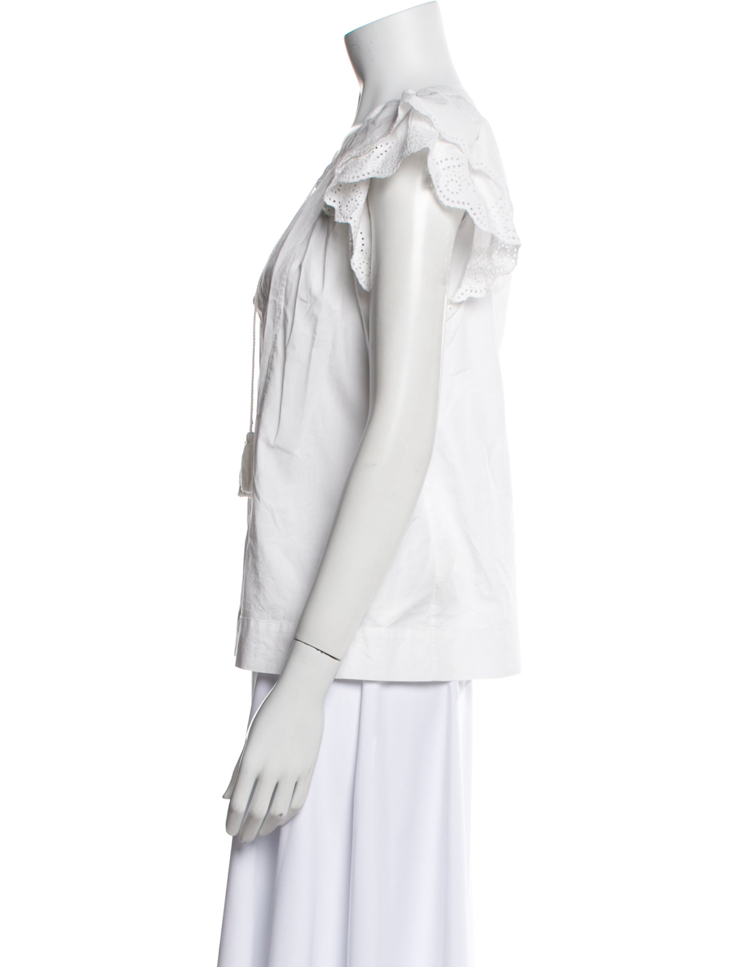 Ulla Johnson V-Neck Short Sleeve Blouse