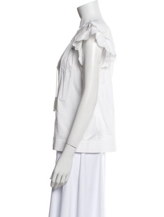 Ulla Johnson V-Neck Short Sleeve Blouse