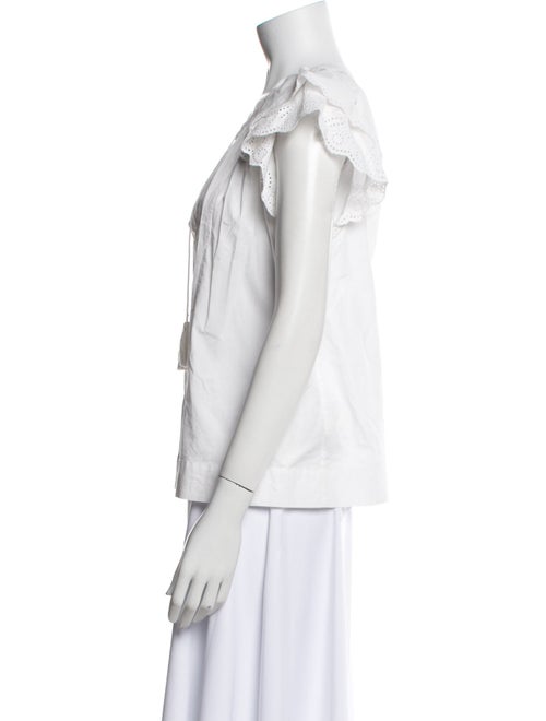 Ulla Johnson V-Neck Short Sleeve Blouse