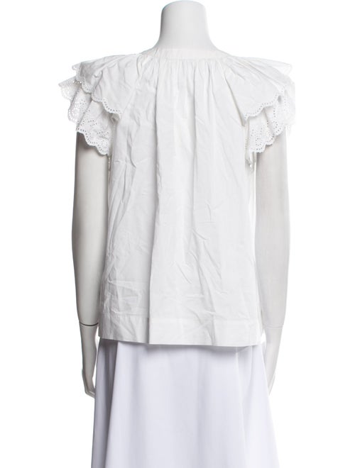 Ulla Johnson V-Neck Short Sleeve Blouse