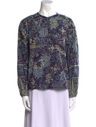 Ulla Johnson Printed Crew Neck Blouse