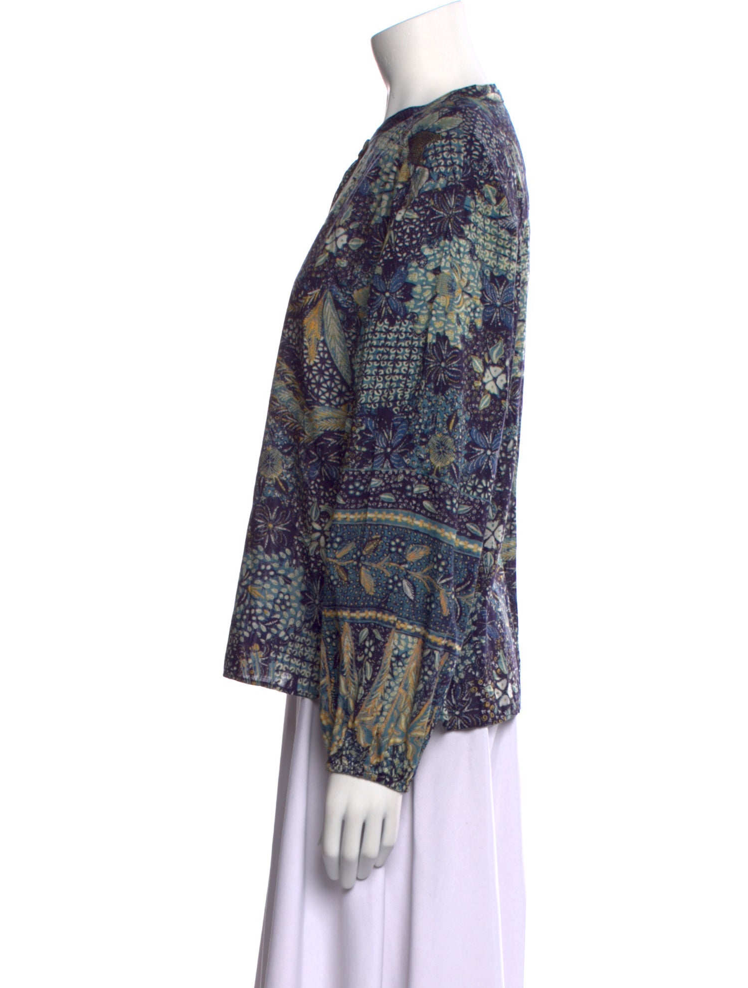 Ulla Johnson Printed Crew Neck Blouse