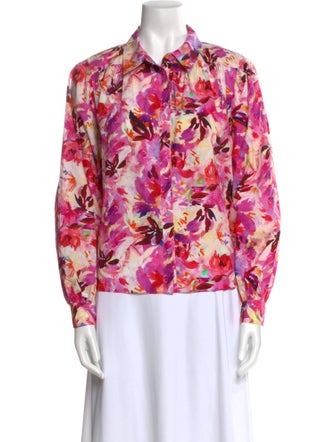 Ulla Johnson Floral Print Long Sleeve Button-Up Top