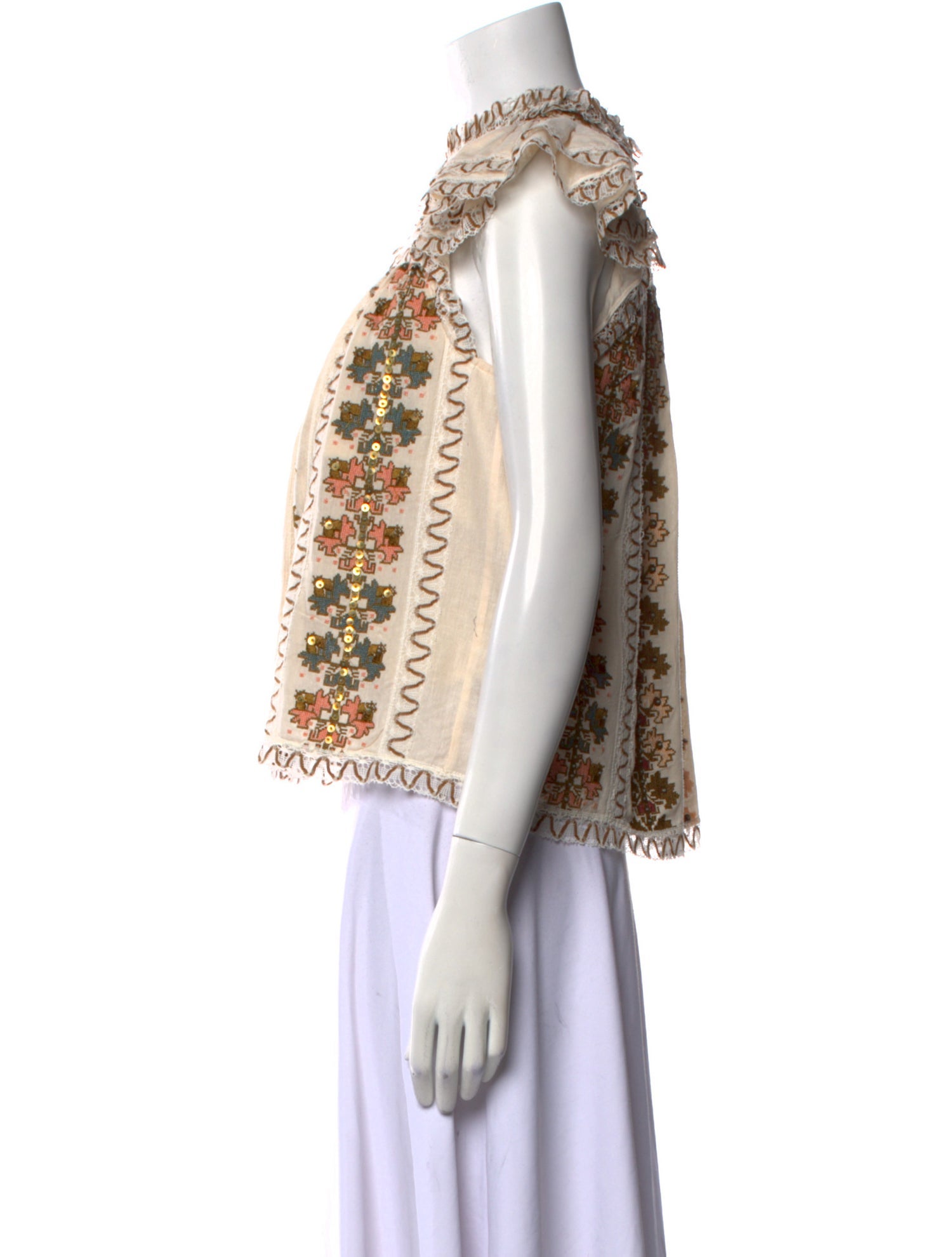 Ulla Johnson Silk Lace Pattern Blouse