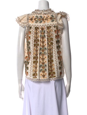 Ulla Johnson Silk Lace Pattern Blouse