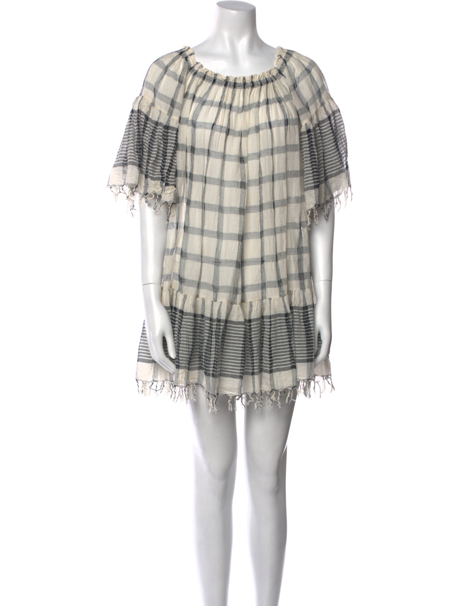 Ulla Johnson Plaid Print Scoop Neck Tunic