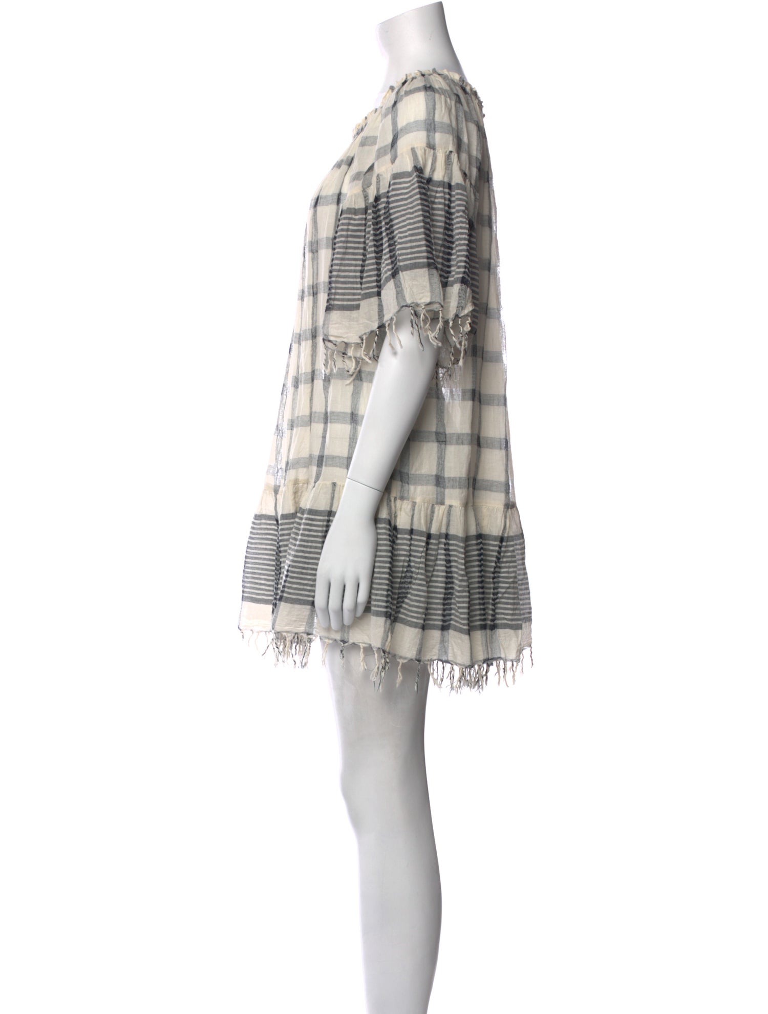 Ulla Johnson Plaid Print Scoop Neck Tunic