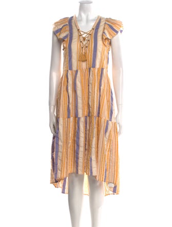 Ulla Johnson Striped Midi Length Dress