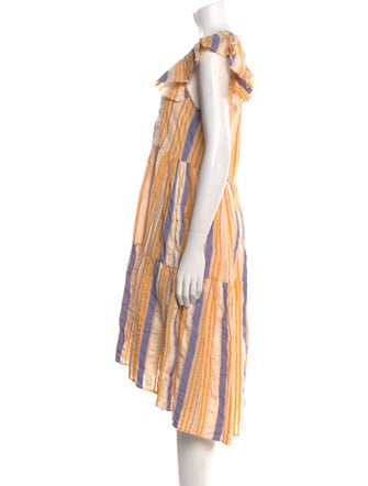 Ulla Johnson Striped Midi Length Dress