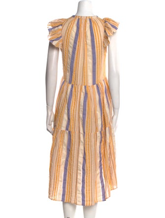 Ulla Johnson Striped Midi Length Dress