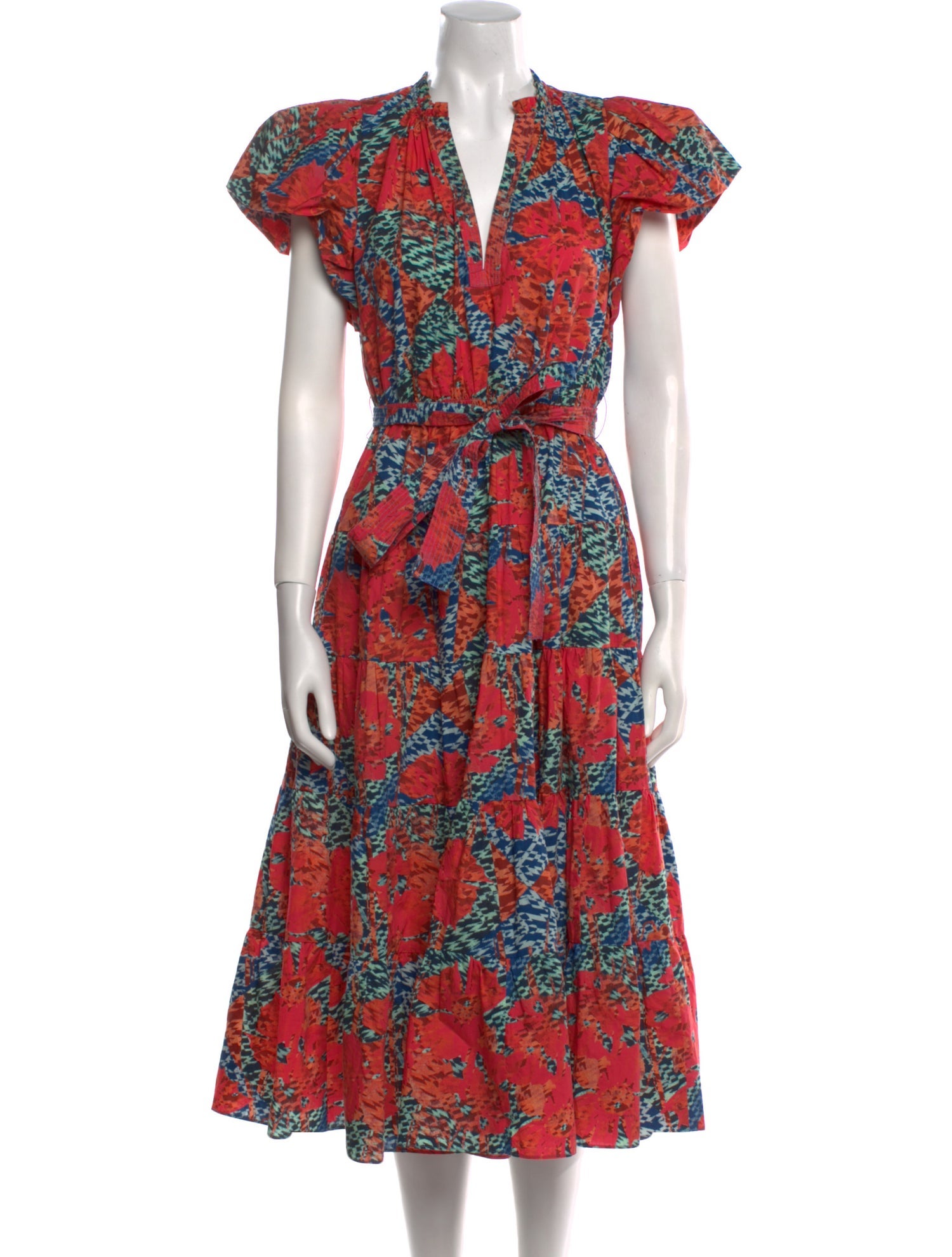 Ulla Johnson Floral Print Midi Length Dress