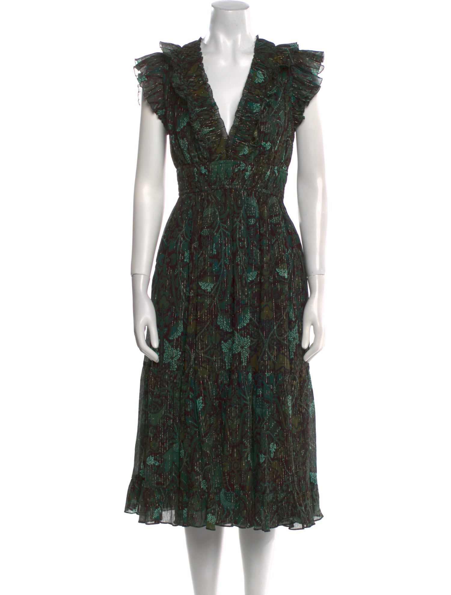 Ulla Johnson Floral Print Midi Length Dress