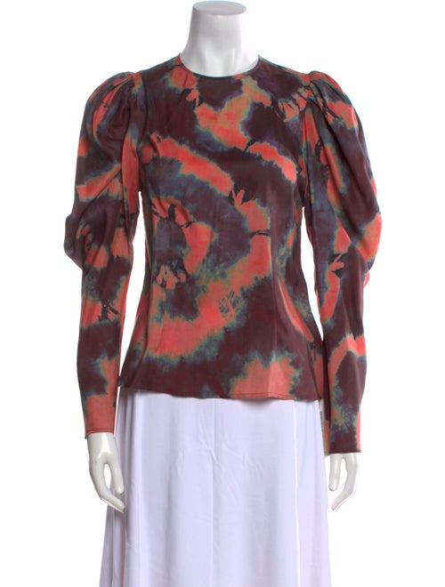 Ulla Johnson Silk Tie-Dye Print Sweatshirt