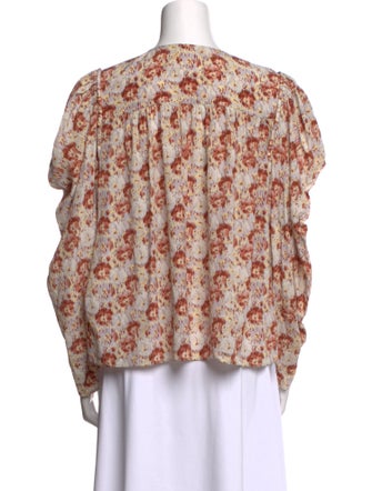 Ulla Johnson Silk Floral Print Blouse