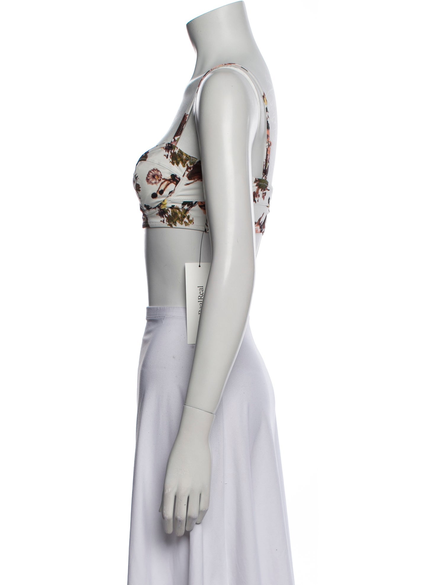 Ulla Johnson Floral Print Square Neckline Crop Top