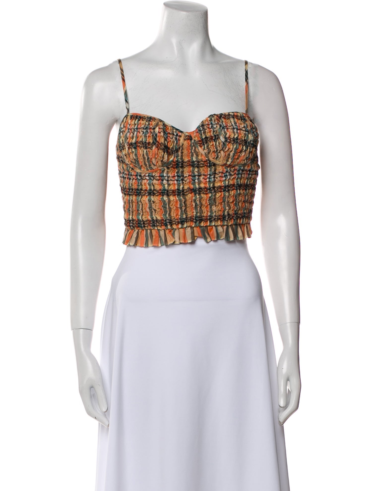 Ulla Johnson Striped Square Neckline Crop Top